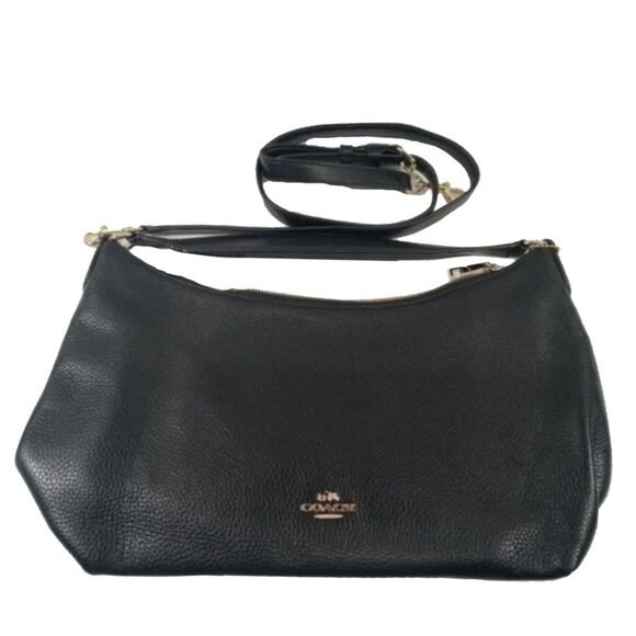 NEW Coach Celeste black pebbled leather Convertible Hobo bag - Picture 1 of 4